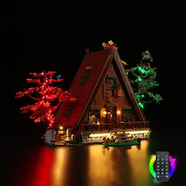 Imagem de Hilighting Upgraded Light Kit for Lego Ideas A-Frame Cabin Collectible Display Set, Remote Control VersionCompatible with Lego 21338 (Model Not Included)