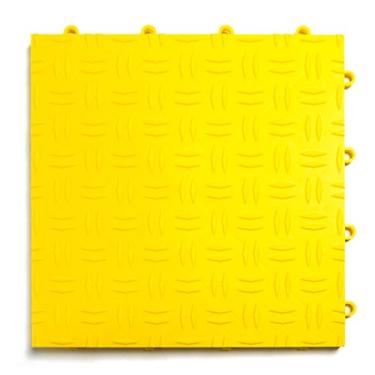 Imagem de GarageTrac Diamond, Copolímero durável, interligado, modular antiderrapante, azulejo de piso de garagem (pacote com 48), amarelo