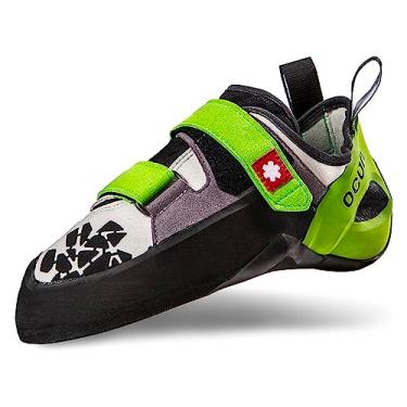 Imagem de Ocun Tênis Jett QC Bouldering | Tênis de escalada, Cinza/verde, 8.5 Women/7.5 Men