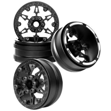 Imagem de hopsupRC Aluminum Wheel Rim 1.9inch Beadlock Wheel Hub Rim for 1/10 Axial SCX10 SCX10 90046 SCX10 Pro TRX4 RC Crawler.(Hubs-Style-E 4pcs)