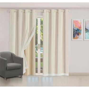 Imagem de Cortina Quarto Casal Blackout Voil Bloqueia Luz 2,80 x 2,30 - Brenda C