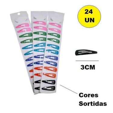 Imagem de Kit 24 Presilhas Cabelo Tic Tac 3cm Colorido Sortido - Lynx Produções 
