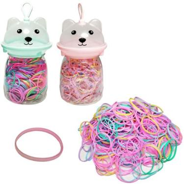 Imagem de Kit acessorios para cabelo elastico / rabico de silicone com 220 pecas