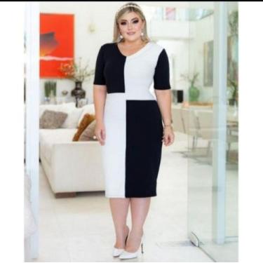 Imagem de Vestido Midi Plus Size Biocolor Moda Feminina Evangélica - Miss Flower