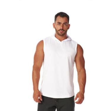 Imagem de Regata com Capuz Masculina Esportiva Tendência Academia Corrida Caminh