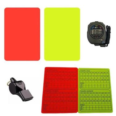 Imagem de Kit Cartão Árbitro + Apito + Cronometro Futebol Vôlei Basquete - Finta