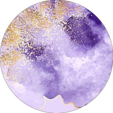 Imagem de Painel De Festa Redondo 1,50x1,50 - Efeito Marmorizado Lilás 111 - Via