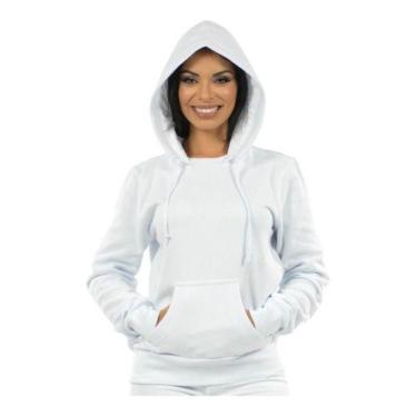 Imagem de Moletom Bolso E Capuz Agasalho Feminino Blusão Roupa De Frio - Vesttua