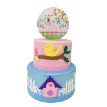 Imagem de Bolo Fake Jardim Encantado Azul - Catavento Festa dos Sonhos