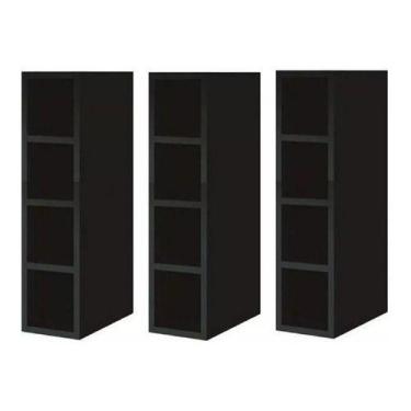 Imagem de Kit 03 Nichos Garrafeiro Adega 100% Mdf Bp Garrafas Preto - M A Sorpre