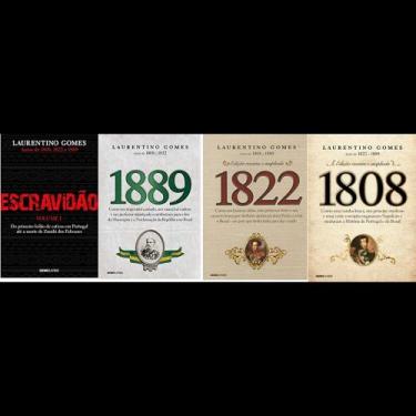 Imagem de Kit 4 livros laurentino gomes escravidao + 1808 + 1889 + 1822