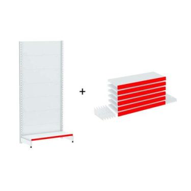 Imagem de Gondola Parede 196 Amapa Flex Inicial Branco 7 band PE Vermelho - Amap
