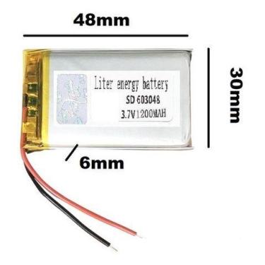 Imagem de (2pcs)bateria 603048 1200mah 6mmx30mmx48mm 2 Fios 3,7v - KMIG