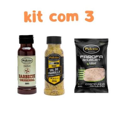 Imagem de Kit 3 un Barbecue Sal Mostarda Farofa Costelinha com Limão - Poletto