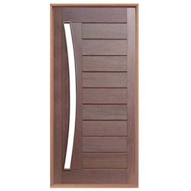 Imagem de Porta Pivotante Mexicana Horizontal Vidro Em Arco de Madeira Maciça Re