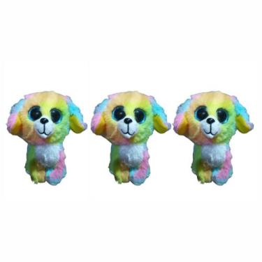 Imagem de Kit C/3x Brinquedo de Pelúcia Cachorro Color Arco-Iris - Ty Rara
