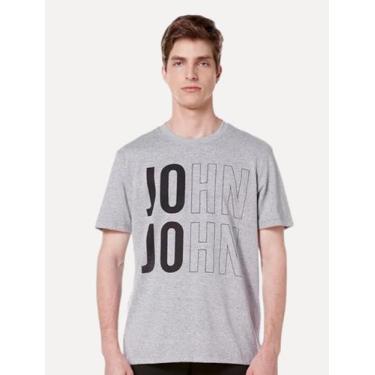 Imagem de Camiseta John John Masculina Regular Fit John Out Cinza Médio Mescla, 