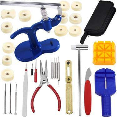 Imagem de Kit manutenção reparo relógios prensa + estojo ferramentas - SWG