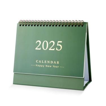 Imagem de Calendário de mesa, calendário de mesa 2024-2025, 19 x 16,3 cm, calendário acadêmico, organizador de mesa, planejador, de julho de 2024 a dezembro de 2025 para escola, escritório, casa (verde)
