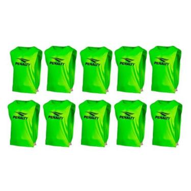 Imagem de Kit 10 Colete Penalty Futebol De Treino Esportivo, Verde fluorescente,
