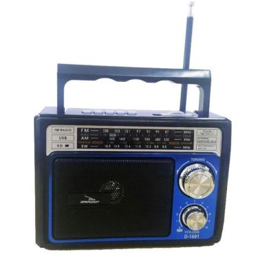 Imagem de Rádio Am/Fm/Usb/Sd Recarregável D-1601 - Grasep
