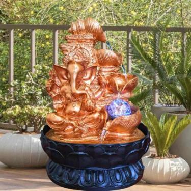 Imagem de Fonte De Agua Decorativa Ganesha Elefante Indiano Relaxante Grande 36c