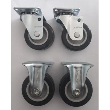 Imagem de Rodizio para carrinhos e  móveis roda pvc kit glap 210 e flap até 120 
