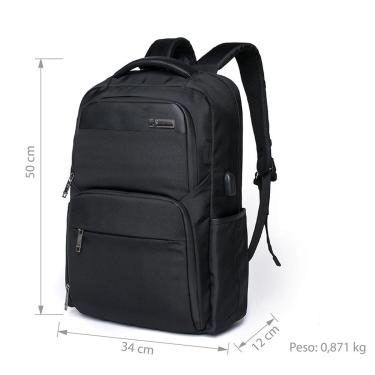Imagem de Mochila Bolsa Executiva Acolchoada Para Notebook Com Cadeado 20 Litros-Unissex