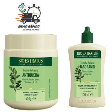 Imagem de Banho De Creme 500 + Tônico Jaborandi Antiqueda Bio Extratus