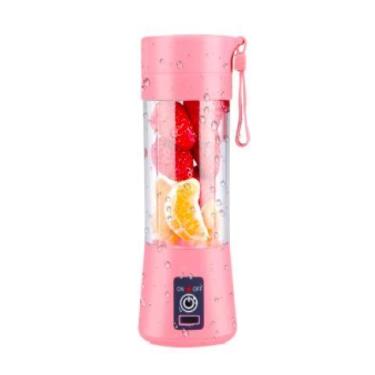 Imagem de Mini Liquidificador Portátil Rosa com Lâminas - KNUP Liquidificador Po