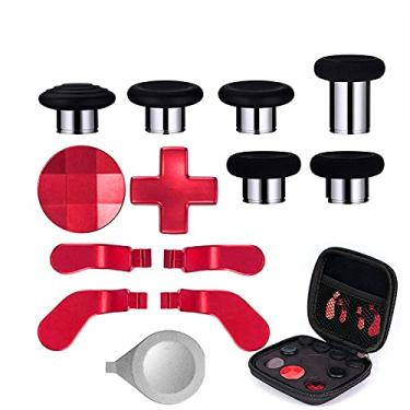 Imagem de 14IN1 Metal Alloy Thumbsticks Trigger D-Pads Button Set for XBOX One Elite Series 2 ( model 1797 ) Controller - RED