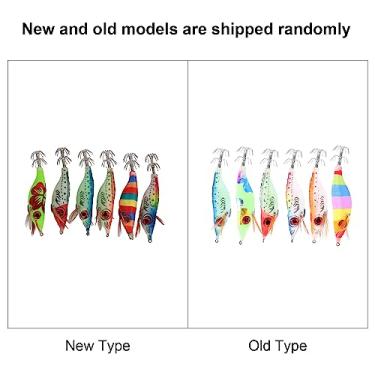 Imagem de Isca de Camarão de Madeira, Isca de Camarão 6 Peças 10cm Isca de Pesca Dura Madeira Artificial Isca de Camarão Com Polvo Choco Lula Ganchos