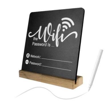 Imagem de Placa de senha Wi-Fi para convidados domésticos essenciais para anfitriões (preto, 15 cm x 15 cm)
