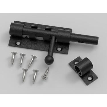 Imagem de Fechadura de porta de entrada sem chave, trava de metal de segurança para porta, travas deslizantes resistentes para portas externas com ferragem de orifício de cadeado para cercas de madeira e portas