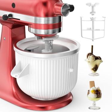 Imagem de Acessório de sorvete para batedeira KitchenAid, tigela de sorvete compatível com batedeiras de suporte de 4,5 litros e 6 litros ou maiores, acessório KitchenAid, acessório para máquina de gelato de