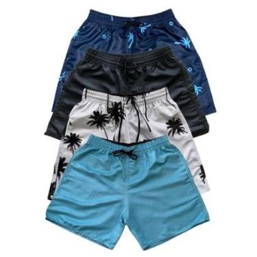 Imagem de Kit 4 Bermudas Tactel Moda Praia Masculina Com Bolsos-Masculino