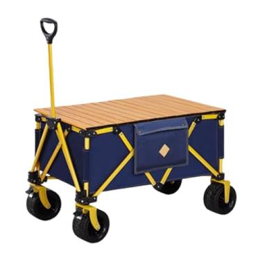 Imagem de carroça Carrinho de vagão com rodas carrinho de vagão dobrável com dossel jardim carrinho de mão portátil com bolso para transportar cargas pesadas dobrável