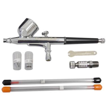 Imagem de Kit Aerógrafo Dupla Ação Copo Fixo + Acessórios On01
