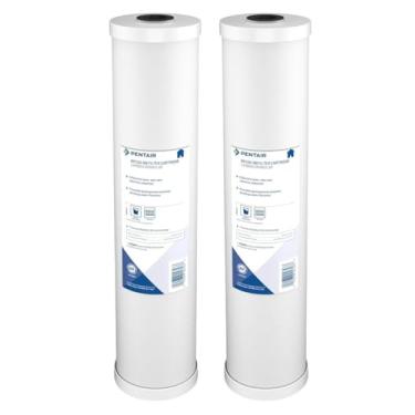 Imagem de Pentair Pentek RFC-20BB Filtro de água de carbono azul grande, 50 polegadas, cartucho de substituição de carbono de fluxo radial resistente para toda a casa com filtro de carbono ativado granular