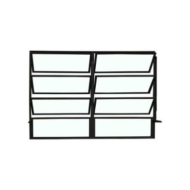 Imagem de Vitro Basculante 80 x 200 Alumínio Preto 2 Seções Linha Esmeralda Brec