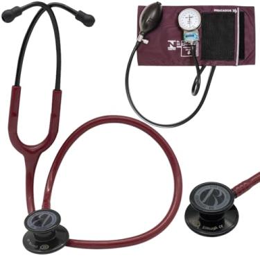Imagem de Kit Estetoscópio BIC Eternity + Esfigmomanômetro Pamed Com Bolsa - Enfermagem e Medicina (VINHO BLACK)