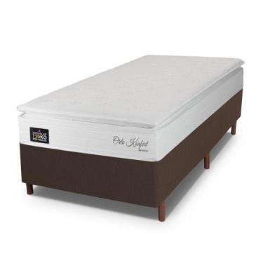 Imagem de Cama Box Solteiro Hellen Orto Konfort Espuma D33 Pillow Top Branco - H