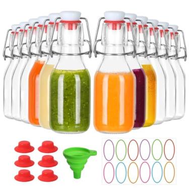 Imagem de TOEKSIX Pacote com 12 garrafas de vidro de 118 ml, garrafas de vidro com tampas, garrafa de cerveja de vidro com vedação de borracha hermética tampas flip para cerveja caseira Kombucha, bebidas, óleo,