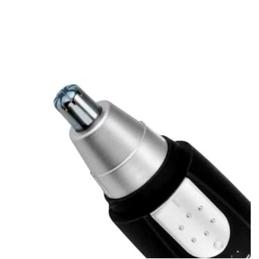 Imagem de Aparador Elétrico para Pelos do Nariz e Orelha, Portátil, Lavável, Preto e Prata