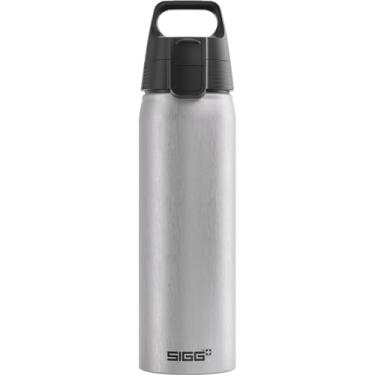 Imagem de Sigg Garrafa de água de alumínio - WMB One Alu - Certificado ClimatePartner - Adequado para bebidas carbonatadas - à prova de vazamento e leve - Sem BPA - Cinza - 0,75 L