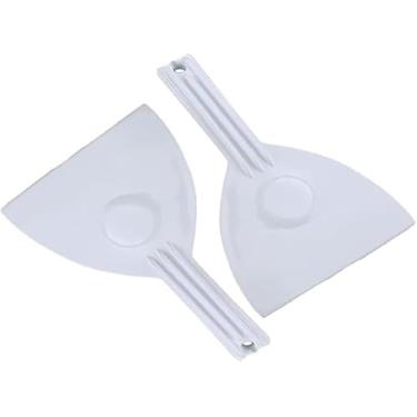 Imagem de Jizlan 2 peças de cortadores de massa de plástico branco, separador de cortador de pão, raspador de farinha, alisador de bolo, ferramenta de corte de cozinha com alça