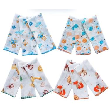 Imagem de Paninho de Boca Pano Fralda Enxoval Maternidade Higiene Macio 100% Algodão 3 un Menina e Menino (Kit 6 Paninhos Menino Sortido)