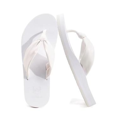 Imagem de KuaiLu Chinelo feminino com suporte de arco confortável tapete de ioga almofada tanga sandálias de couro para mulheres, moda sem cadarço, verão, praia, caminhada, interior, exterior, viagem, chinelos