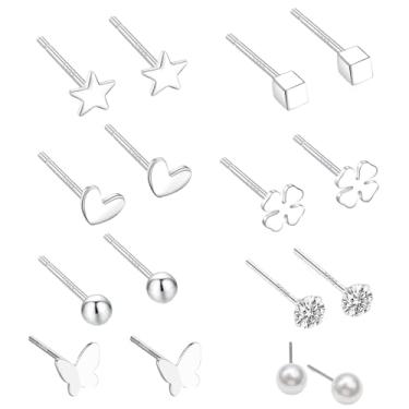 Imagem de 8/11 pares de brincos para homens: brincos masculinos de aço inoxidável brincos de argola com pingente de cruz conjunto de joias presente para homens e mulheres, one size, Aço inoxidável, Sem pedra