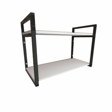 Imagem de Prateleira industrial aço cor preto 30 cm MDF cor branca modelo indfb0